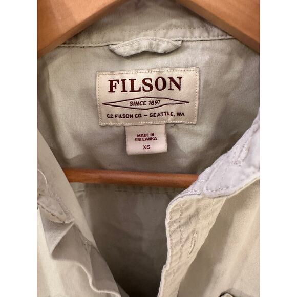 Filson Gray Sky Cotton Button-Up Work Shirt XS Rugged Outdoor Casual Style - Picture 3 of 8